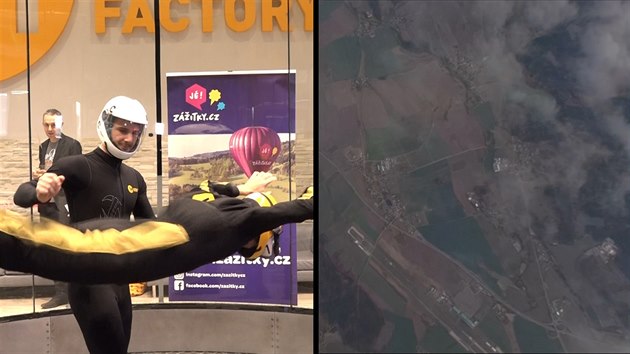 Díky brýlím si člověk připadá, že letí k zemi. Díky brýlím si člověk připadá, že letí k zemi.