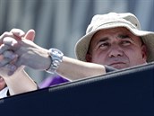 Andre Agassi sleduje na Australian Open ponn svho svence Grigora...