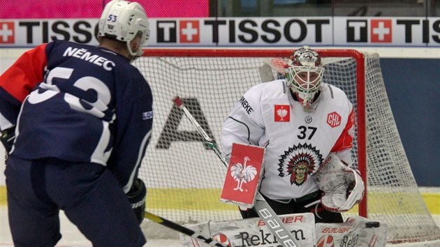 Momentka z utkání Plzeň - Frölunda.
