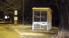 Mezi kmenem stromu a autobusovou zastávkou na břeclavském sídlišti Na Valtické... Mezi kmenem stromu a autobusovou zastávkou na břeclavském sídlišti Na Valtické...