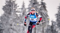Markéta Davidová během sprintu v Oberhofu. Markéta Davidová během sprintu v Oberhofu.