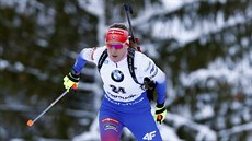 Anastasia Kuzminová ve sprintu v Ruhpoldingu. Anastasia Kuzminová ve sprintu v Ruhpoldingu.