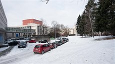 Současná podoba parku za zlínským divadlem. Současná podoba parku za zlínským divadlem.