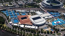 Tenisový areál v Melbourne. Tenisový areál v Melbourne.