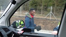 Migrant se pěšky procházel po dálnici D1. (16.1.2019) Migrant se pěšky procházel po dálnici D1. (16.1.2019)