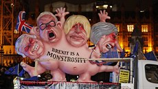 Demonstrace proti brexitu ped britským parlamentem (16. ledna 2019)
