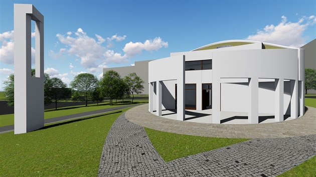 Vizualizace nového kostela, který by měl stát v Komenského ulici v Plzni.... Vizualizace nového kostela, který by měl stát v Komenského ulici v Plzni....