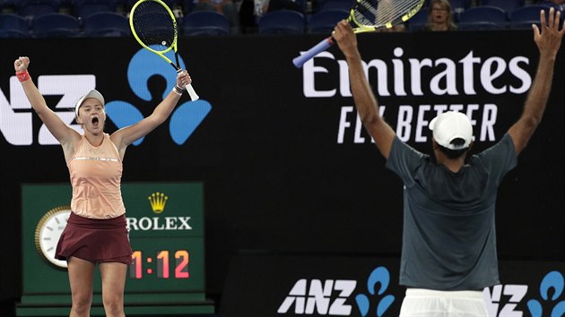 VTZSTV. Po promnnm mebolu ve finle smen tyhry na Australian Open zachvtila esko-americk pr Barbora Krejkov, Rajeev Ram velk radost.