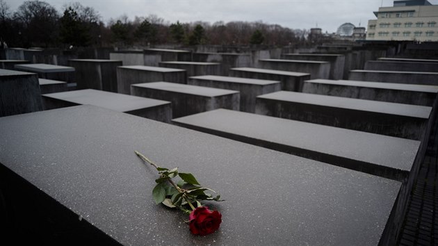 Rud re poloen na pamtnku obtem nacismu v Berln. Cel svt si pipomn Mezinrodn den pamtky obt holokaustu (27. ledna 2019)