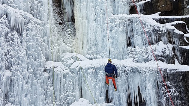 Ledová horolezecká stěna v Liberci