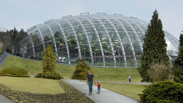 Vizualizace moderních skleník v Arboretu Nový Dvr na Opavsku