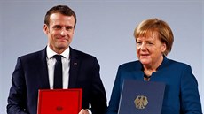 Nmecká kancléka Angela Merkelová a francouzský prezident Emmanuel Macron na snímku z 10. 11. 2018