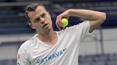 Adam Pavlásek na tréninku daviscupového týmu Adam Pavlásek na tréninku daviscupového týmu