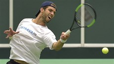 Český tenista Jiří Veselý trénoval v Ostravě před zápasy kvalifikace Davis Cupu... Český tenista Jiří Veselý trénoval v Ostravě před zápasy kvalifikace Davis Cupu...