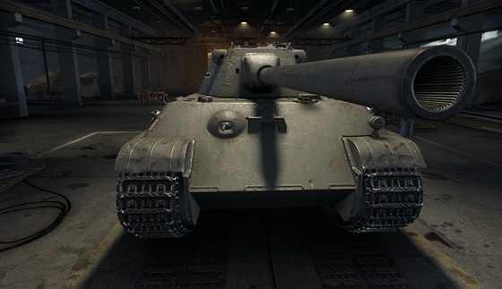 Stední tank PzKpfw V Panther se po pezbrojení na dlouhou acht-acht mohl stát výkonným základem nmecké Panzerwaffe. Zde na 3D modelu ve he World of Tanks.