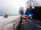 U tragick nehody nedaleko Poliky zasahoval i zchransk vrtulnk.