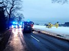 U tragick nehody nedaleko Poliky zasahoval i zchransk vrtulnk.