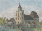 Podoba chrmu sv. Vclava v Olomouci v 19. stolet, jak ho arcibiskup Rudolf...
