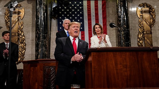 Americk prezident Donald Trump vystoupil v Kongresu s poselstvm o stavu unie. (6. 2. 2019)