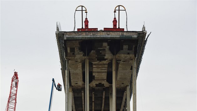 Zaala demolice Morandiho mostu v italskm Janov. (7. nora 2019)