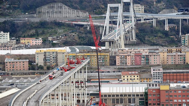 Zaala demolice Morandiho mostu v italskm Janov. (7. nora 2019)