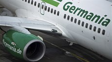 Letadlo německé letecké společnosti Germania na letišti v Drážďanech (5. února... Letadlo německé letecké společnosti Germania na letišti v Drážďanech (5. února...