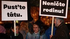 Demonstrace proti rozhodnutí francouzského soudu, který zpřísnil z 18 měsíců na... Demonstrace proti rozhodnutí francouzského soudu, který zpřísnil z 18 měsíců na...
