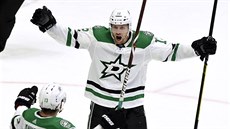Radek Faksa slaví s Mattiasem Janmarkem gól Dallasu. Radek Faksa slaví s Mattiasem Janmarkem gól Dallasu.