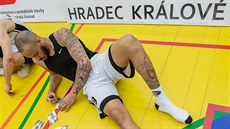 Bryce Canda z Hradce Králové podepisuje kartičky. Bryce Canda z Hradce Králové podepisuje kartičky.
