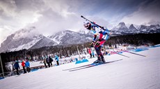 POD SKALISTÝMI HORAMI. Česká biatlonistka Markéta Davidová při štafetě v... POD SKALISTÝMI HORAMI. Česká biatlonistka Markéta Davidová při štafetě v...