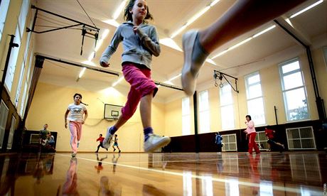 Nehoda se stala v tlocvin gymnázia. en tam spadla do oka ást krytu záivky. Ilustraní snímek