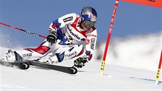 Alexis Pinturault v prvním kole obího slalomu na mistrovství svta v Aare.