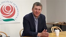 Ministr zahraničí Tomáš Petříček z ČSSD při setkání s novináři Ministr zahraničí Tomáš Petříček z ČSSD při setkání s novináři