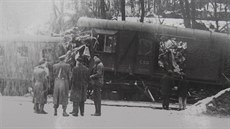 Pohled na vagony zničené při střetu 25. ledna roku 1964. Pohled na vagony zničené při střetu 25. ledna roku 1964.