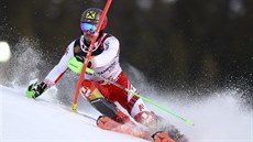 Marcel Hirscher v prvním kole slalomu na mistrovství světa v Aare. Marcel Hirscher v prvním kole slalomu na mistrovství světa v Aare.