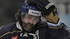 Kladenský hokejista Jaromír Jágr v zápase v Havíov