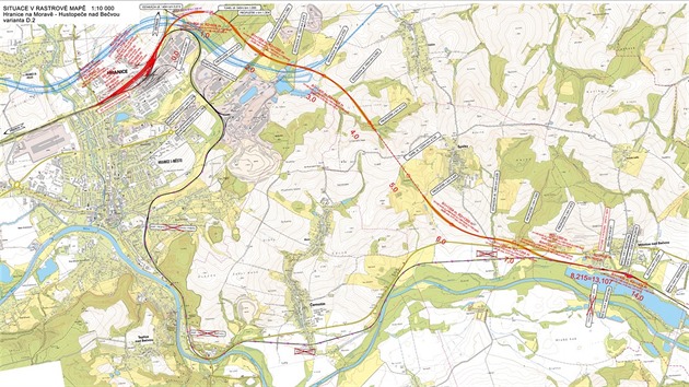 Jedna z variant modernizace trati Hranice - Horn Lide pot se zruenm kolej u Teplic nad Bevou a vznikem dvou tunel.