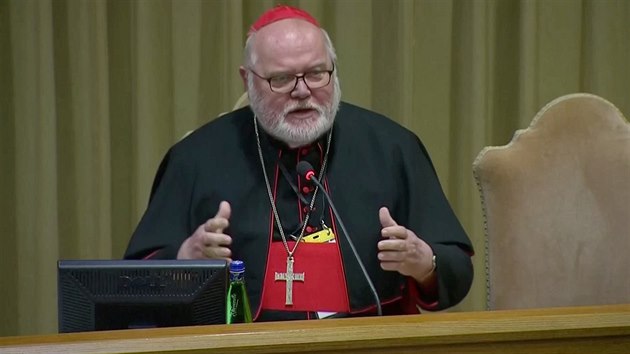 Kardinl Reinhard Marx hovo na summitu ve Vatiknu o sexulnm zneuvn. (23. nora 2019)