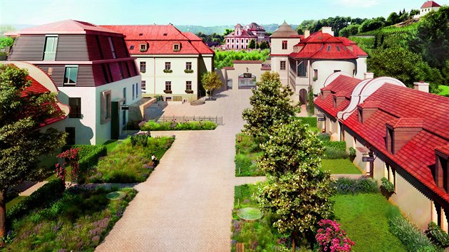 Chateau Troja Residence, Praha - Troja. Developersk projekt vyrst na mst pvodn lechtick usedlosti ze 17. stolet. 