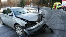 Osobní auta se čelně střetla u Hořic (18. 2. 2019). Osobní auta se čelně střetla u Hořic (18. 2. 2019).