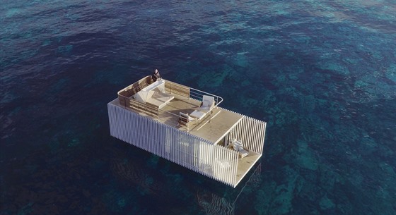 Punta de Mar je plovoucí ploina s minimalistickým architektonickým designem,...