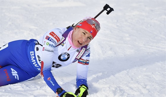 VYERPANÁ. Slovenská biatlonistka Anastasia Kuzminová v cíli sprintu na MS v...