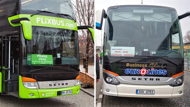 Autobusy společností Flixbus a Eurolines Autobusy společností Flixbus a Eurolines