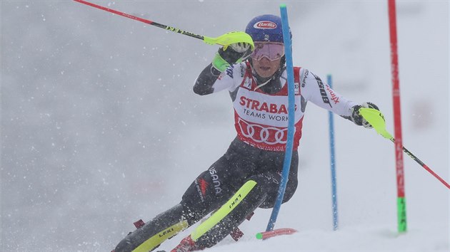 Americk slalomka Mikaela Shiffrinov na trati ve pindlerov Mln.