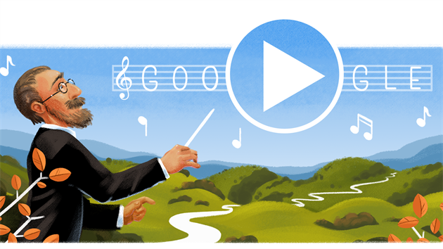 Kresba Google doodle u pleitosti 195. vro narozen Bedicha Smetany