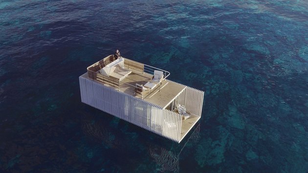 Punta de Mar je plovouc ploina s minimalistickm architektonickm designem, kter je funkn a zrove etrn k ivotnmu prosted.