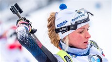 Markéta Davidová během sprintu žen na mistrovství světa v Östersundu. Markéta Davidová během sprintu žen na mistrovství světa v Östersundu.