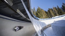 Momentka z mistrovství světa ve skeletonu na dráze v kanadském Whistleru. Momentka z mistrovství světa ve skeletonu na dráze v kanadském Whistleru.