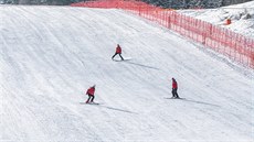 Přípravy na Světový pohár v alpském lyžování žen ve Špindlerově Mlýně finišují... Přípravy na Světový pohár v alpském lyžování žen ve Špindlerově Mlýně finišují...