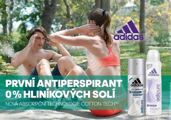 adidas adipure, antiperspirant s 0% obsahem hliníkových solí